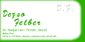 dezso felber business card